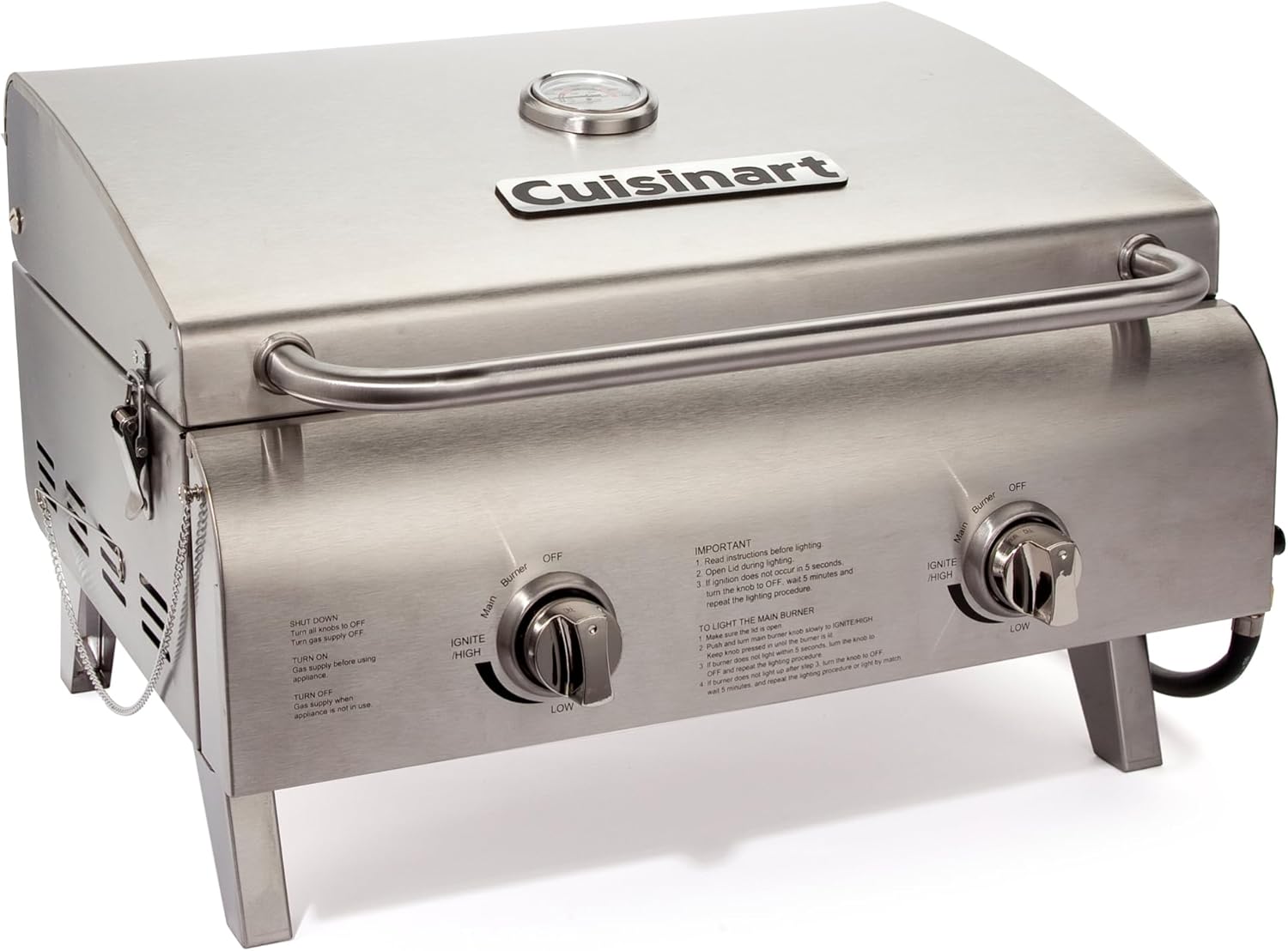 Cuisinart Chef's Style Tabletop Portable Propane Grill 20000 BTU 2-Burner Outdoor Gas Grill wourant