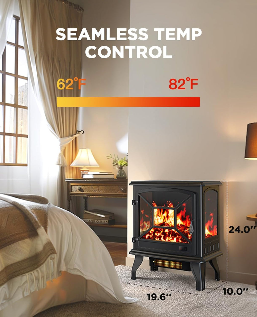Silonn 50″Smart Electric Fireplace Heater with App & Remote Control, 5300 BTU Heat Output, Ultra-Slim Wall-Mounted or Recessed Electric Fireplace Inserts with Timer, 20 Flame Colors,WiFi Enabled wourant