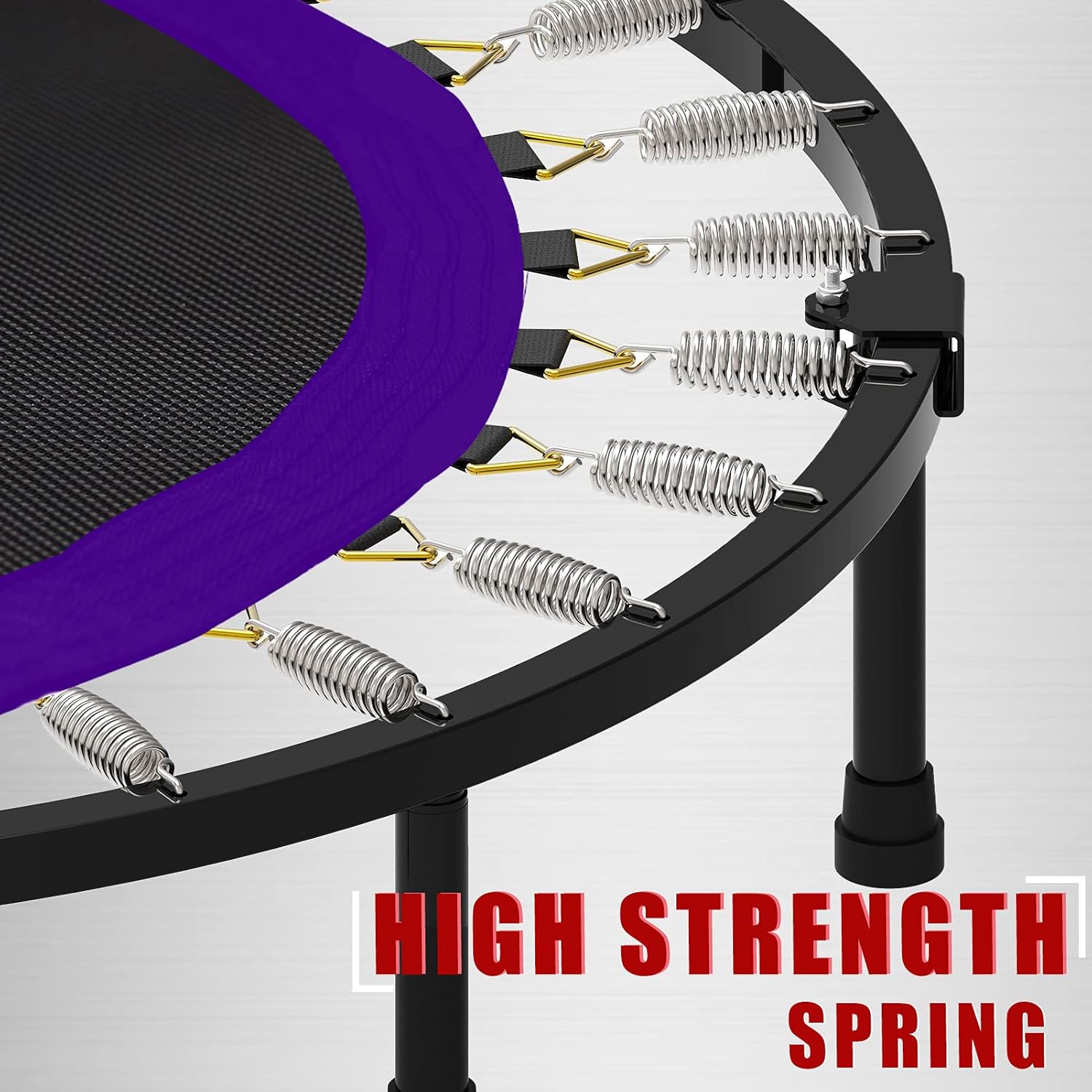 Kanchimi 40" 48" Folding Mini Fitness Indoor Exercise Workout Rebounder Trampoline with Handle, Max Load 330lbs wourant