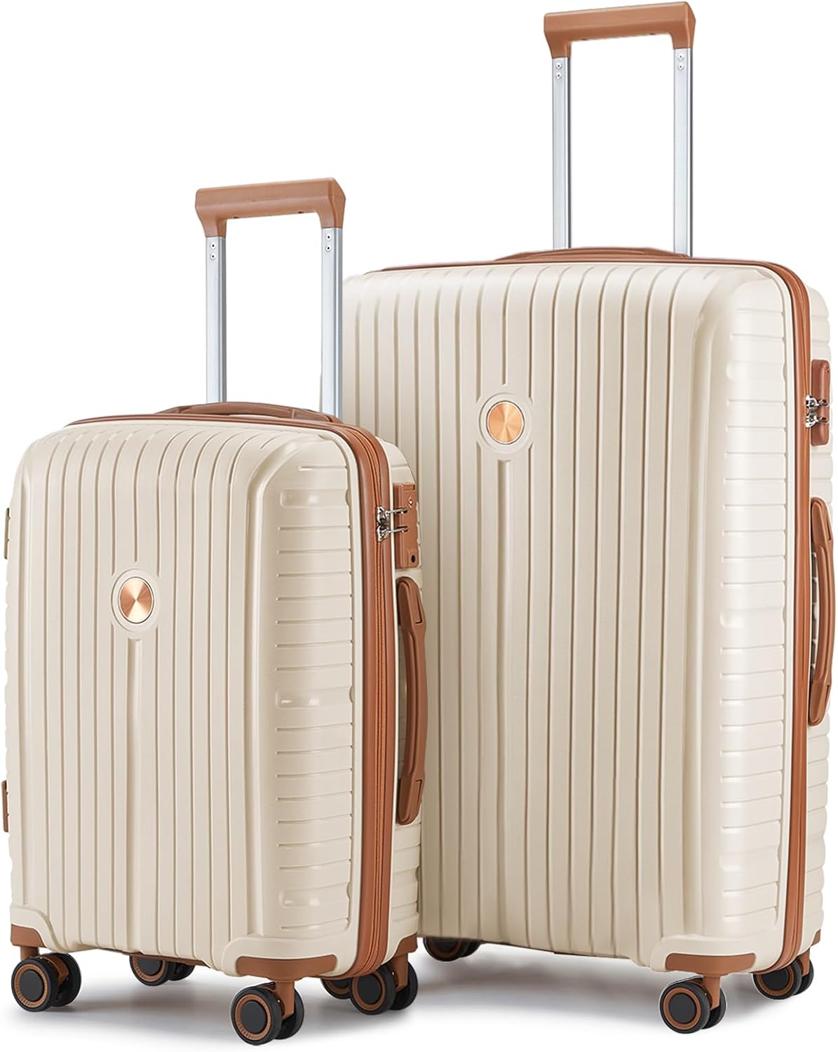 5-piece PP hardshell lightweight travel carry-on luggage set with dual spinner wheels and TSA lock wourant