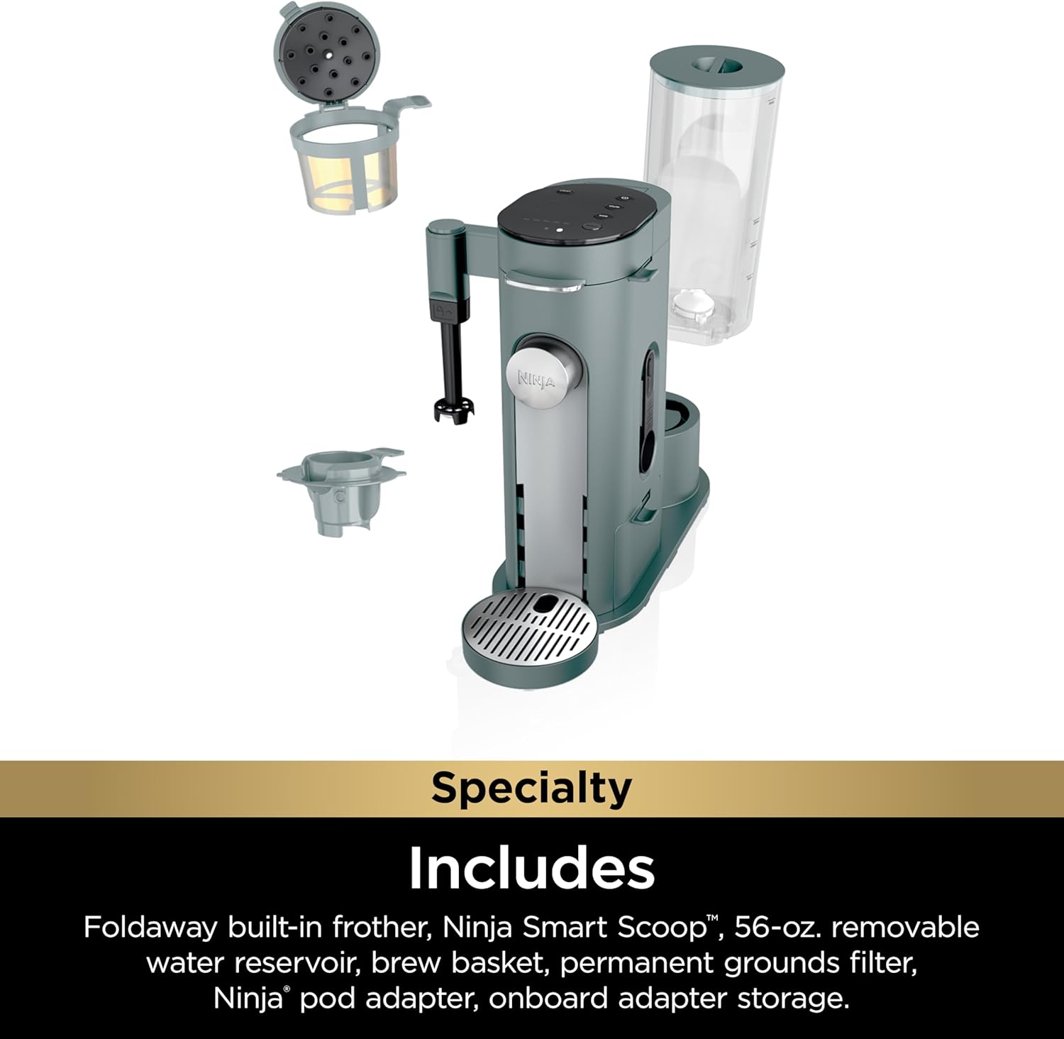 Ninja | Coffee Maker | Single Serve |Brew with Coffee Pods & Grounds| Compatible with K-Cup Coffee Pods | 4 Brew Styles, up to 24oz Cup Sizes & 56oz Removable Reservoir | Black | PB051 wourant
