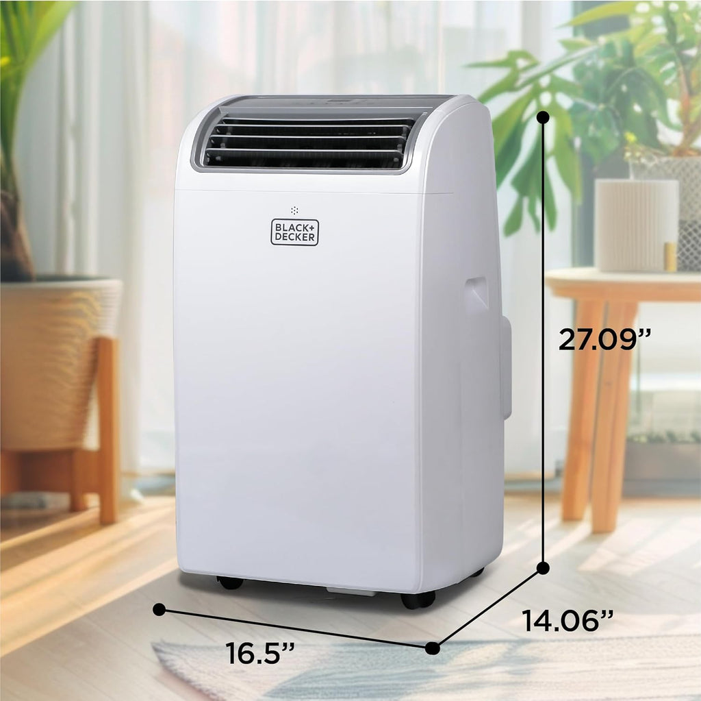 BLACK+DECKER 10,000 BTU Portable Air Conditioner for Rooms up to 450 Sq. with Remote Control, White wourant