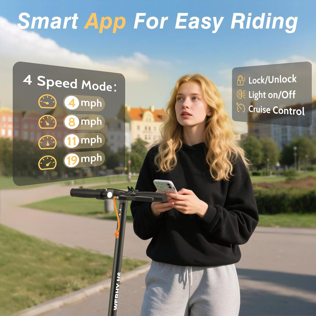 Electric Scooter, 350W/500W Motor, Top Speed 19/22 mph, Max 16/23/28Miles Ranges, Foldable E Scooter for Adults wourant