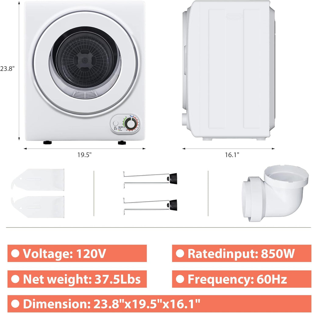 Euhomy 110V Portable Clothes Dryer 850W Compact Laundry Dryers 1.5 cu.ft wourant