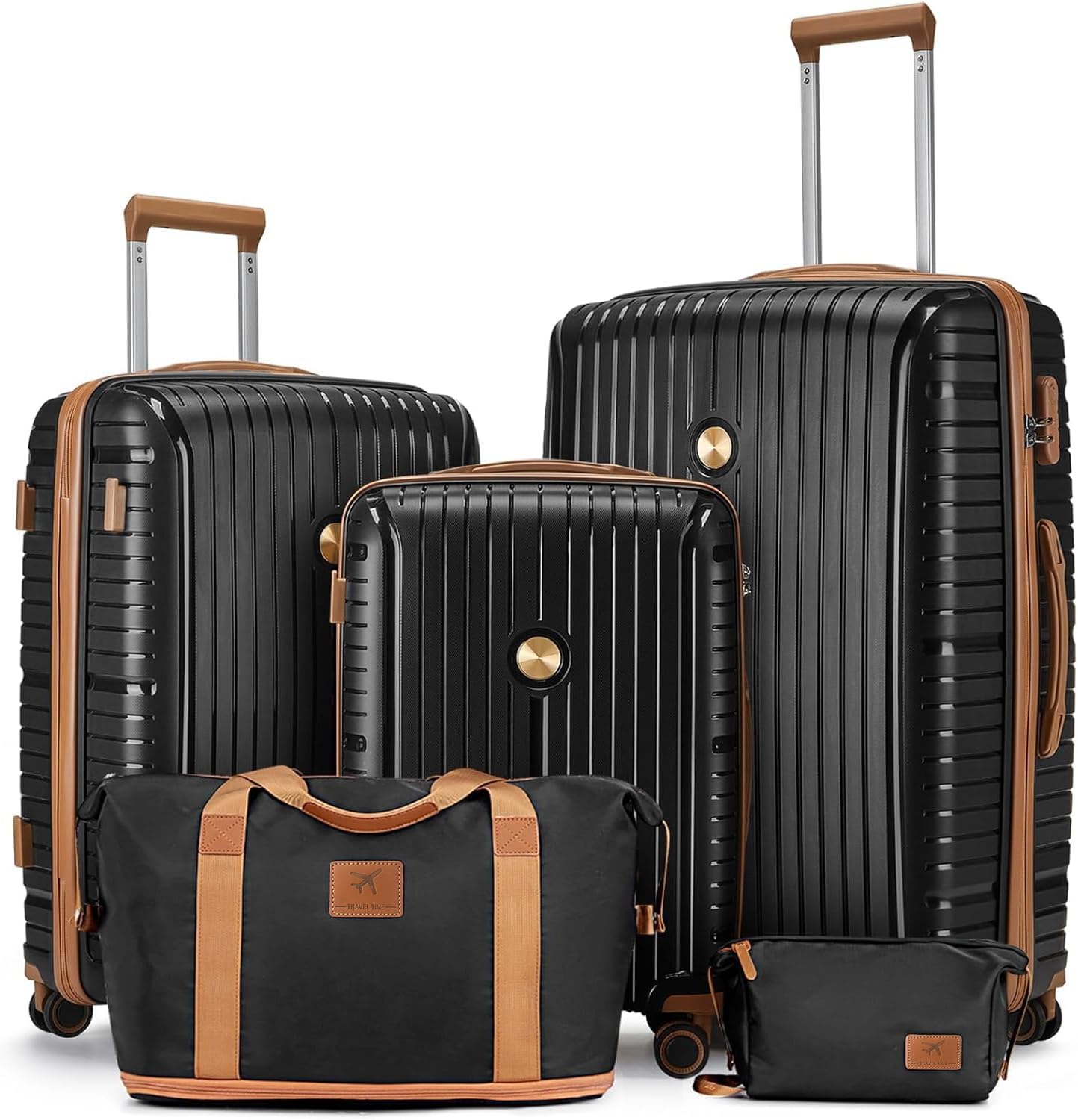 5-piece PP hardshell lightweight travel carry-on luggage set with dual spinner wheels and TSA lock wourant