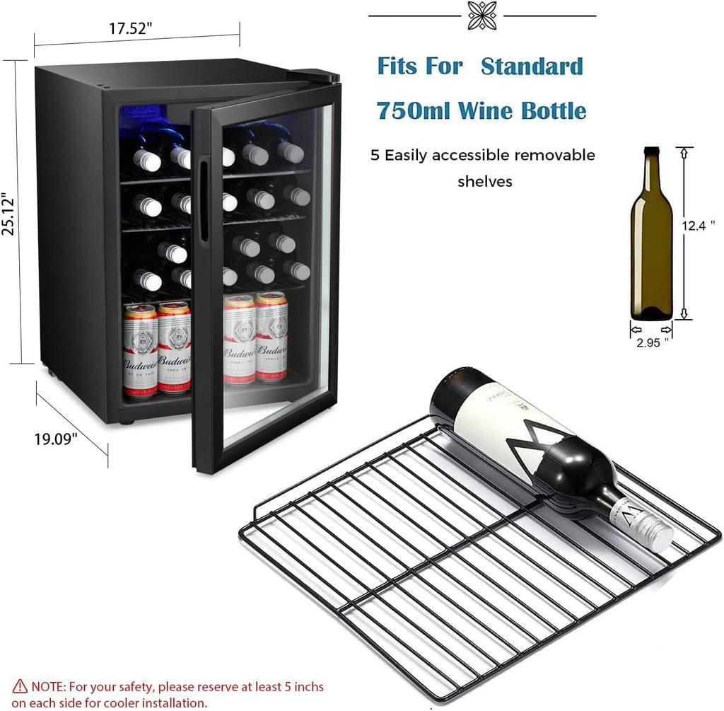 Antarctic Star 26 Bottle 130 Can Wine Cooler Cabinet Beverage Refrigerator Mini Wine Cellar wourant
