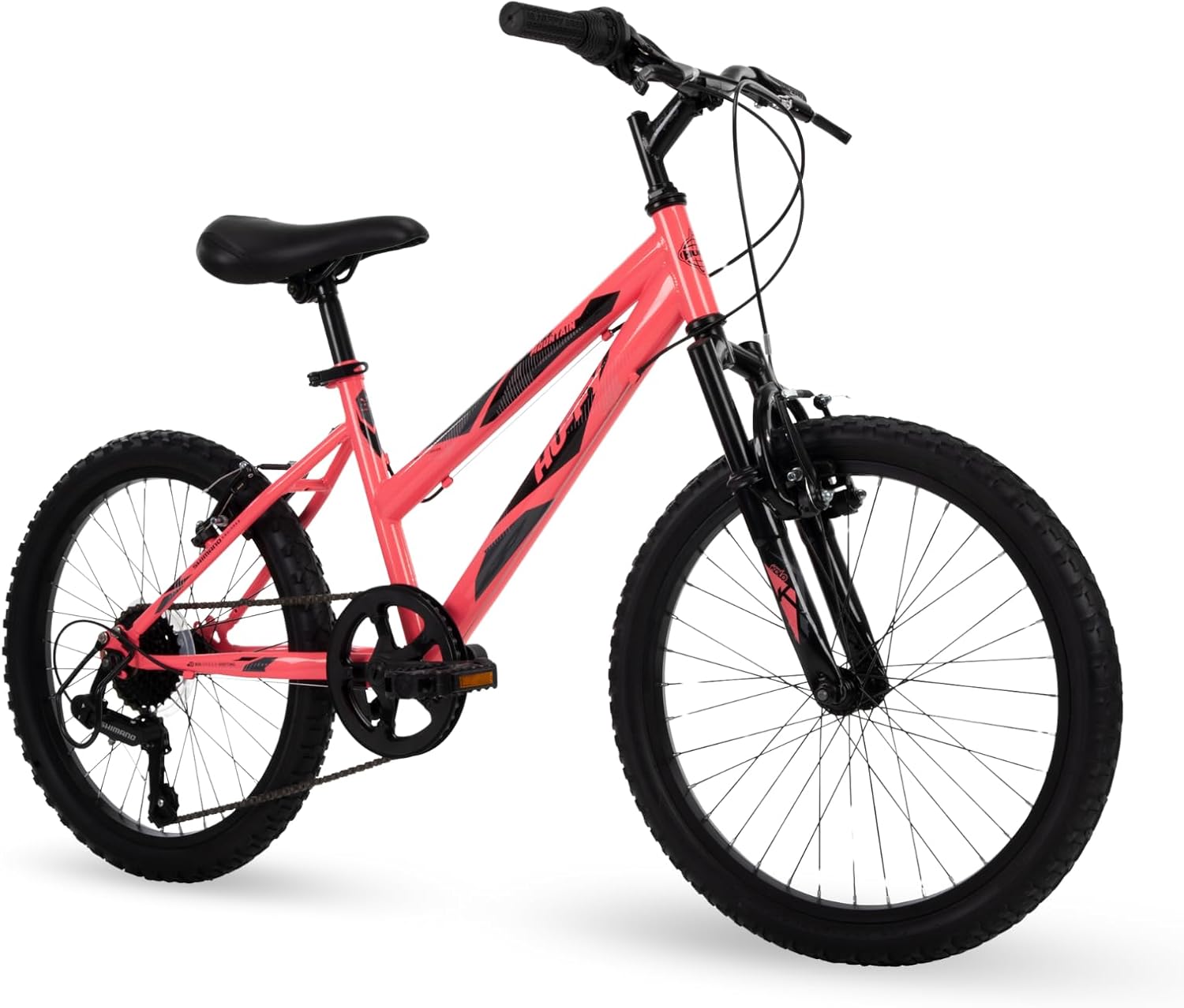 Huffy Stone Mountain Hardtail Mountain Bike for Boys/Girls/Men/Women, 20"/24"/26" Sizes, 6 or 21 Speed Shimano Twist Shifting, Front or Dual Suspension, Comfort Saddle, Sleek Colors wourant
