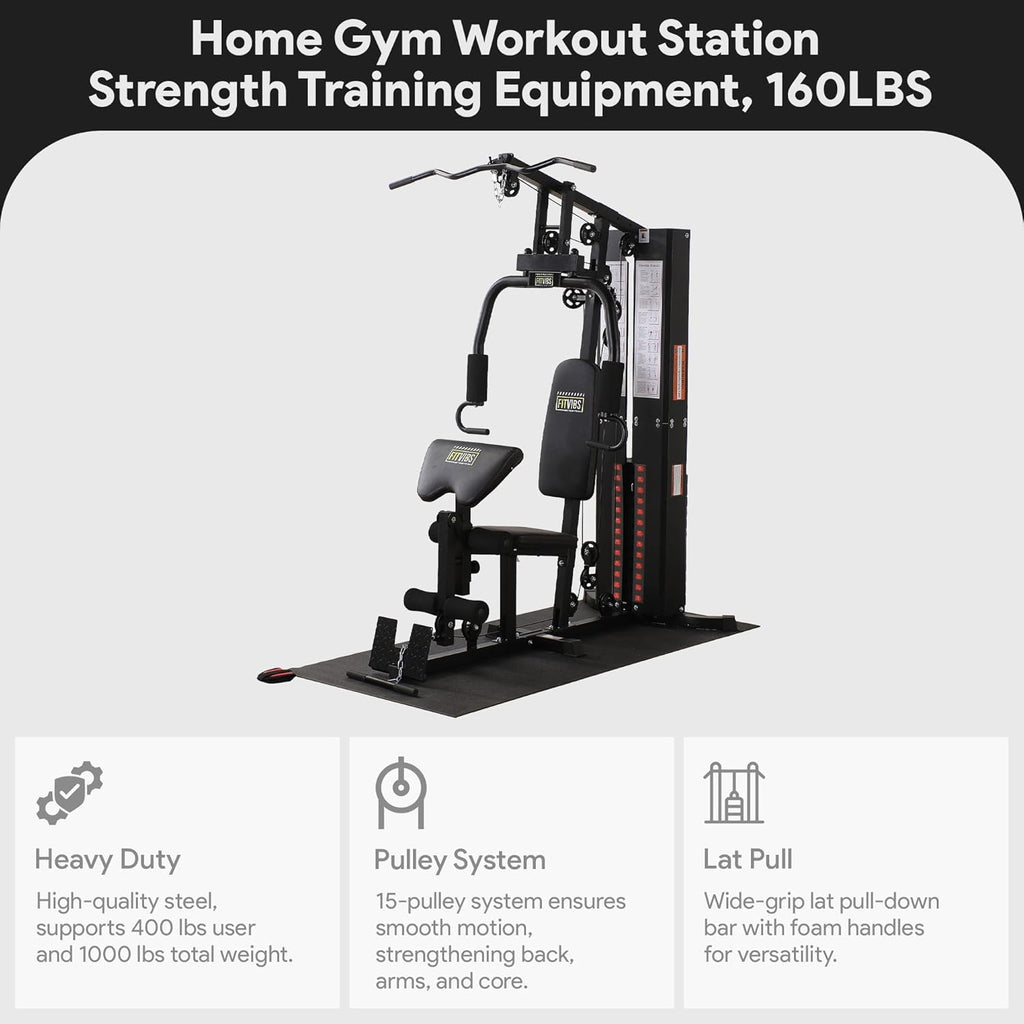 BalanceFrom Multifunctional Steel Frame Home Gym Machine with Floor Mat wourant