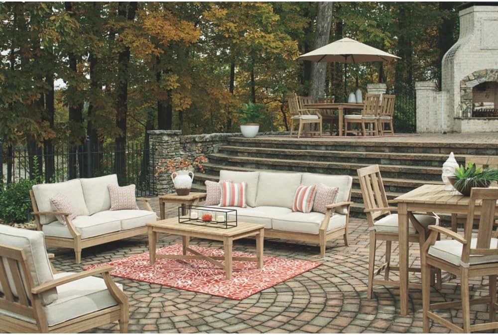 Coastal view outdoor terrace eucalyptus sofa wourant