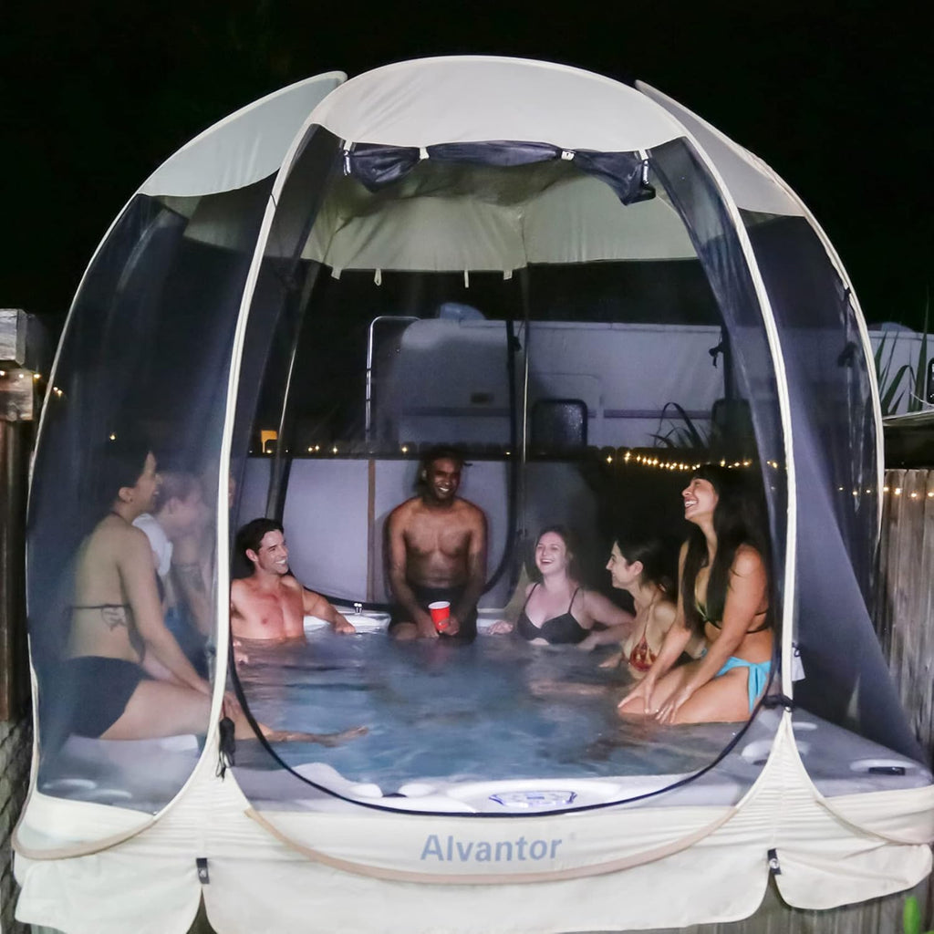 Alvantor Screen House Gazebo, 6-10-15 Person Pop Up Igloo Screened Canopy Tent with Mosquito Netting Sides, Instant UV Resistant Sun Shelter for Garden, Patio, Backyard wourant