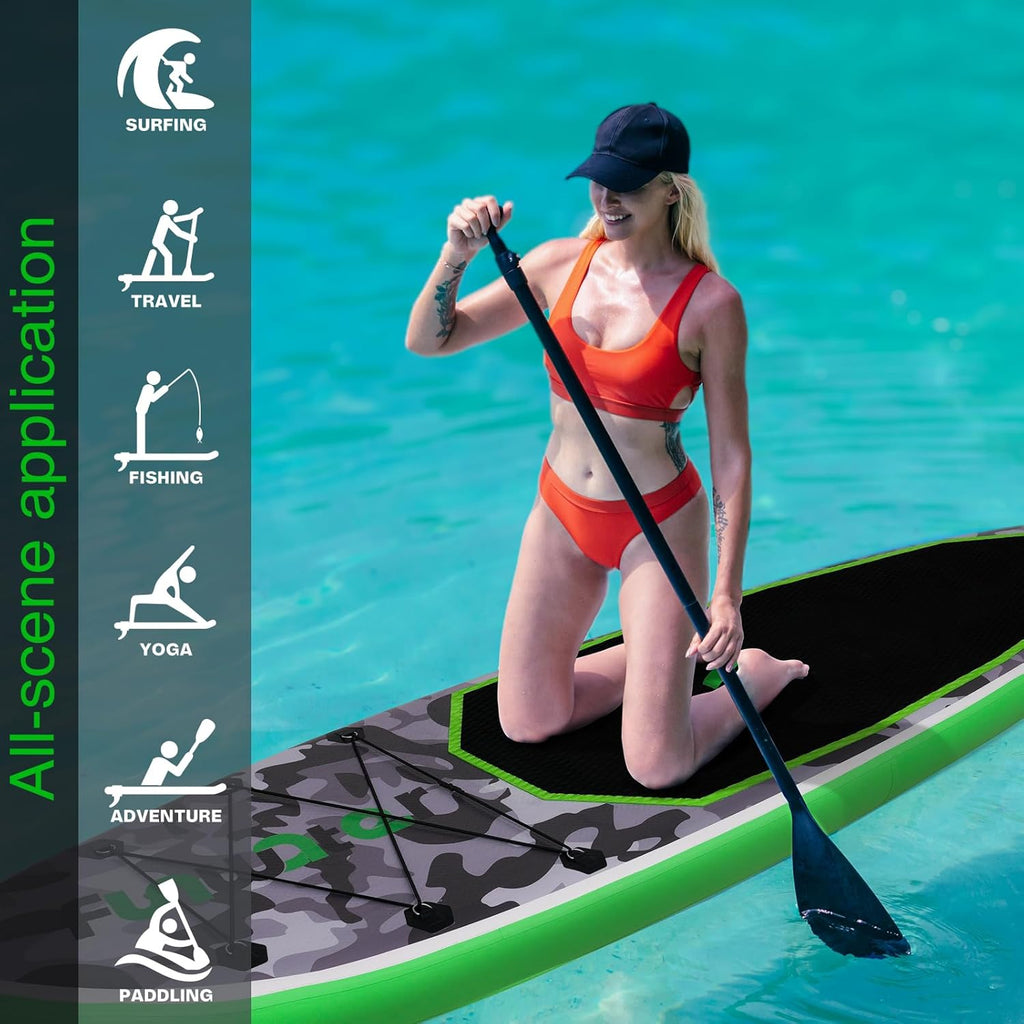 FunWater Inflatable Stand Up Paddle Board with Premium SUP Paddle Accessories, Non-Slip EVA Deck, 11'/10'6' Paddle wourant