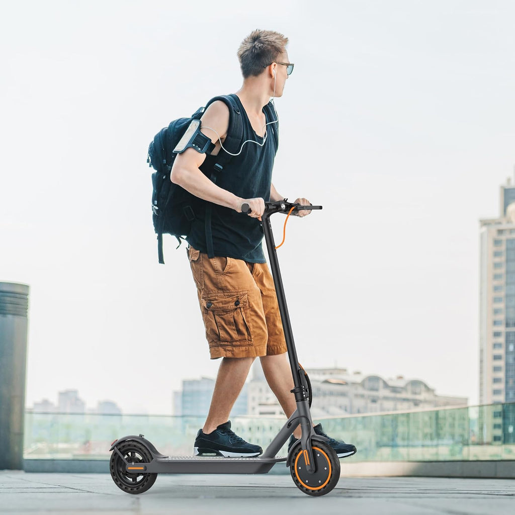 Electric Scooter, 350W/500W Powerful Motor, 8.5"/10" Solid Tires, 19/22Mph, 28/21/12 Miles Range,Dual Braking wourant