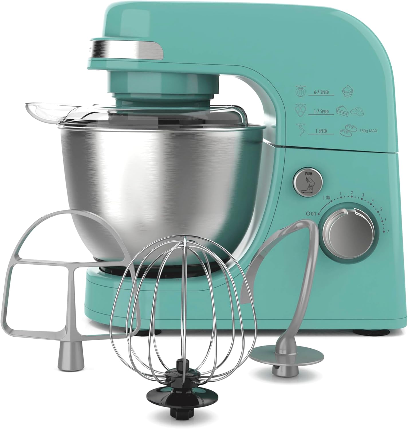 Hamilton Beach Electric Stand Mixer, 4 Quarts, Dough Hook, Flat Beater Attachments, Splash Guard 7 Speeds with Whisk, Black wourant