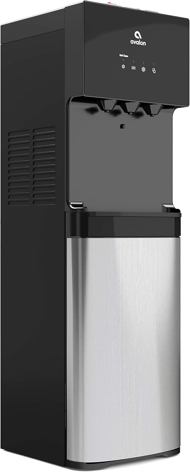 Avalon Bottom Loading Water Cooler Water Dispenser with BioGuard- 3 Temperature Settings - Hot, Cold & Room Water, Durable Stainless Steel Construction, Anti-Microbial Coating- UL Listed wourant