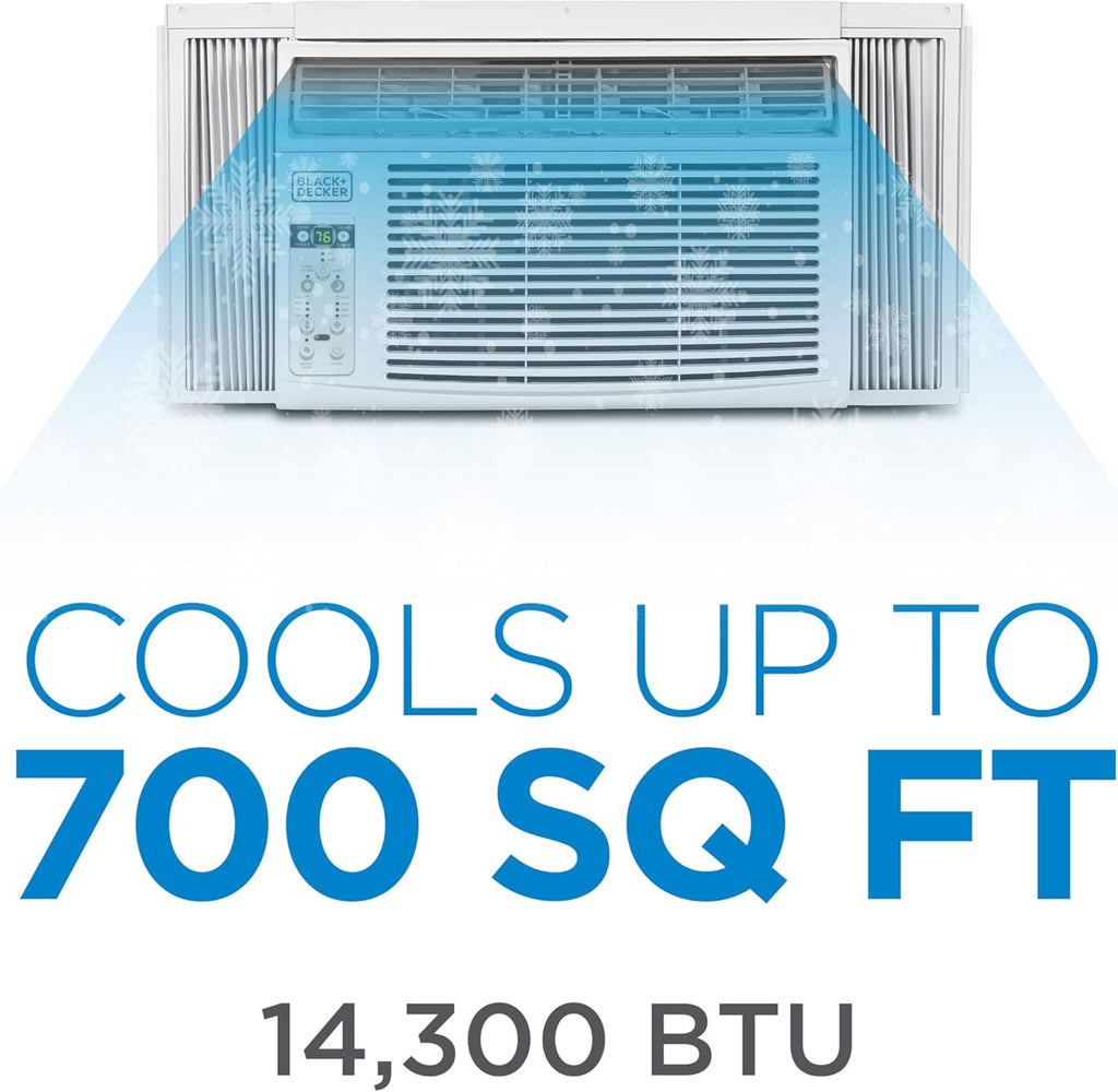BLACK+DECKER Window Air Conditioner 5000 BTU, Cools Up to 150 Square Feet, AC Unit with Mechanical Controls, Manual Fan Only and Cool Settings, BD05MWT6, White wourant
