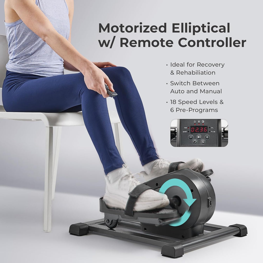 Sunny Health & Fitness Smart Mini Elliptical Trainer Indoor Under-Desk Pedal Exerciser for Seniors wourant