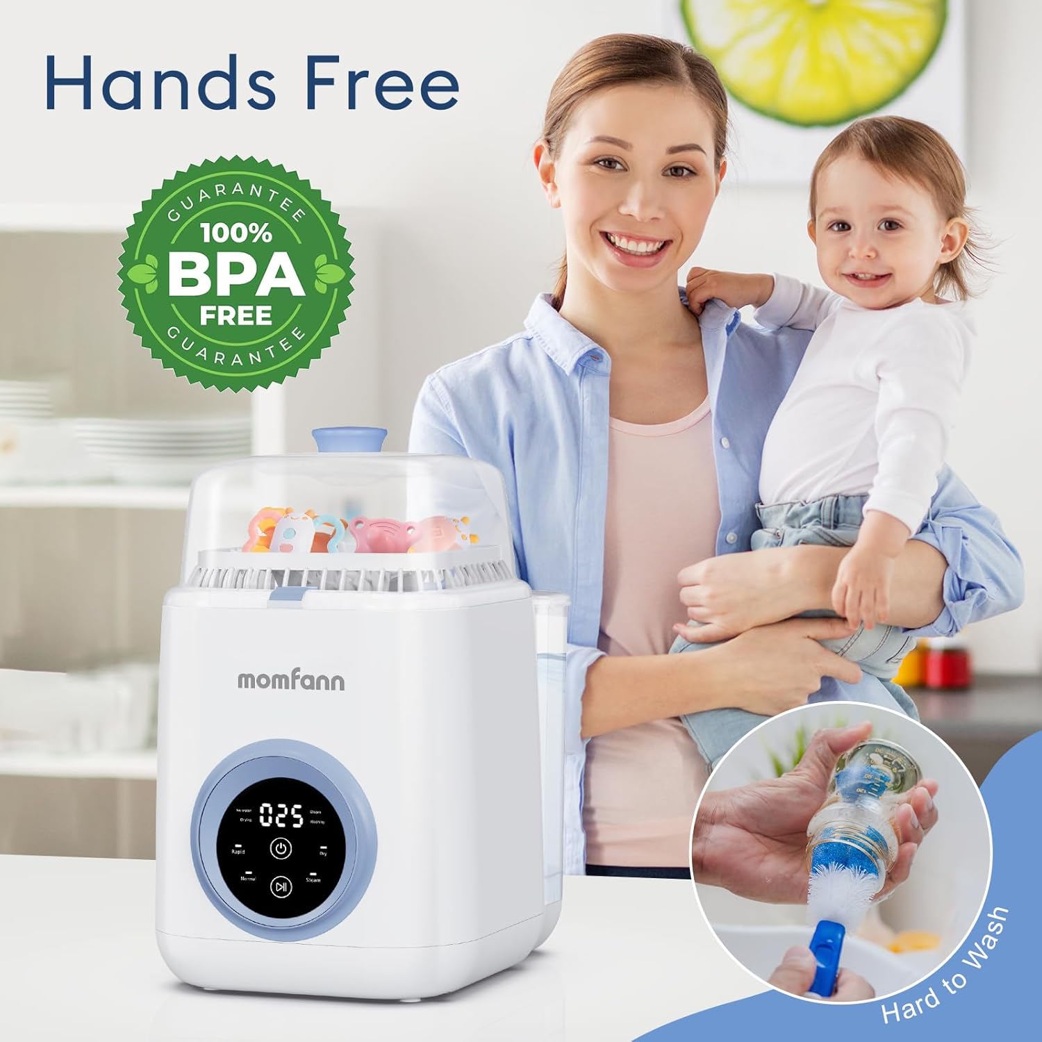 Baby Bottle Washer-19 Min Rapid Wash, Sterilizer and Dryer, All-in-One Cleaner, Bottles, Pump Parts & Baby Essentials wourant