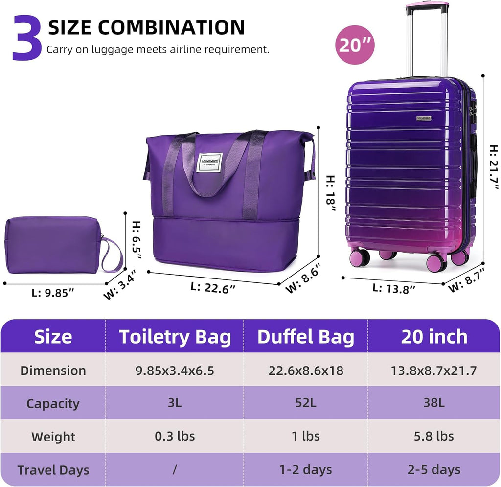6-piece luggage set, expandable hardshell suitcase set with spinner wheels, lightweight rolling luggage set wourant