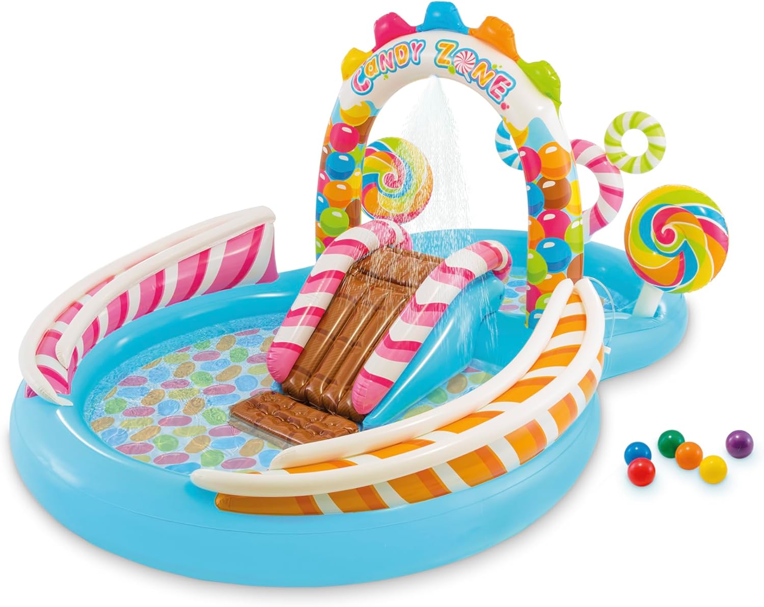 Intex 96" x 78" x 28" Inflatable Jungle Adventure Play Center Spray Kiddie Pool - Backyard Kids Water Slide, Outdoor Blow-Up Splash Pad for Toddlers wourant