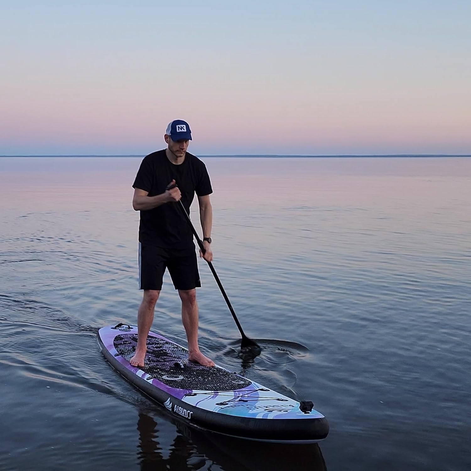 Inflatable wide SUP board with SUP carrying bag, hand pump, 10L waterproof bag and adjustable paddle wourant