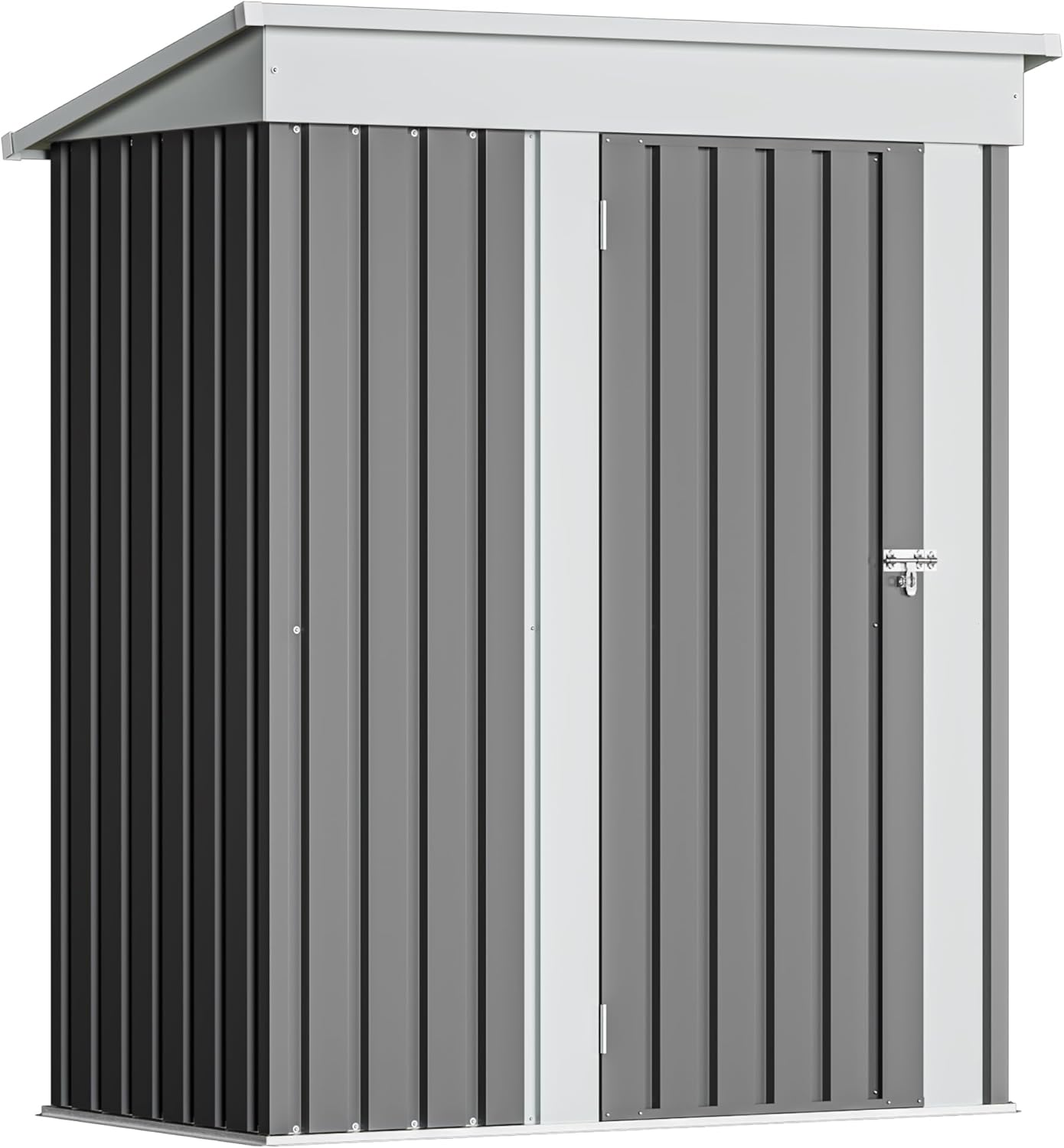 Devoko Outdoor Storage Shed 5 x 3 FT Lockable Metal Garden Steel Anti-Corrosion Storage House wourant