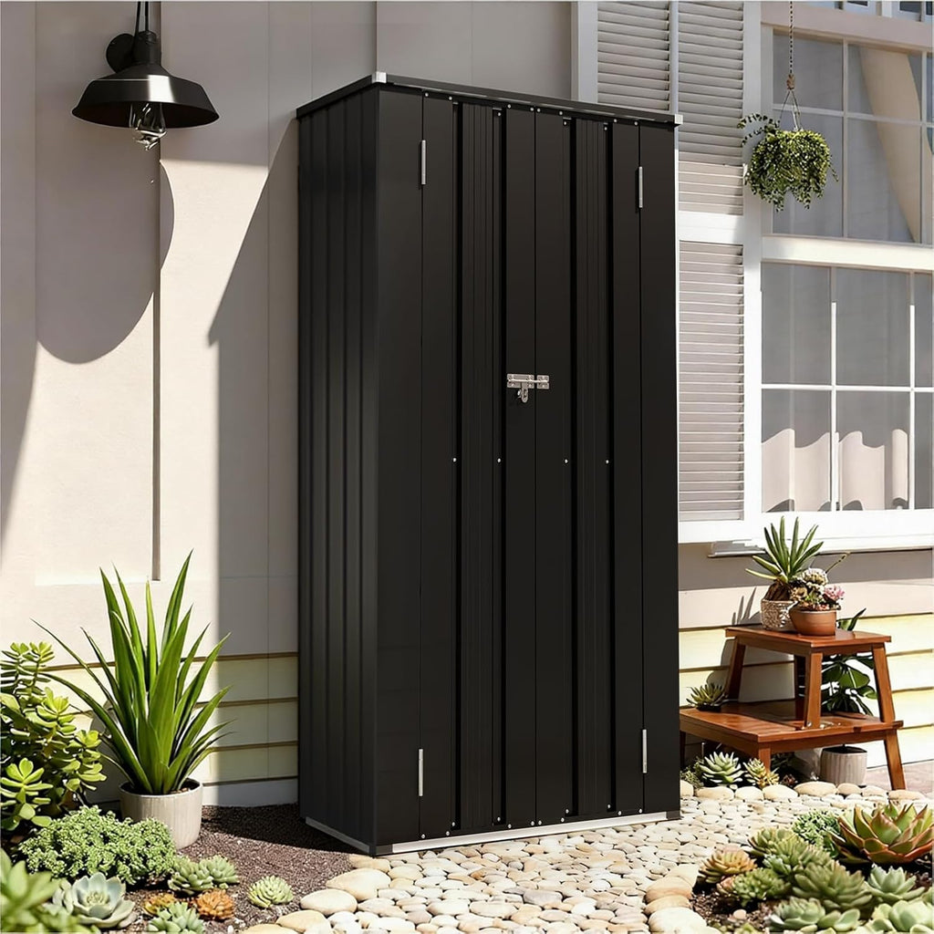 Aoxun 6.2x4ft Shed Outdoor Storage Shed with Lockable Door Metal Garden Tool Shed wourant