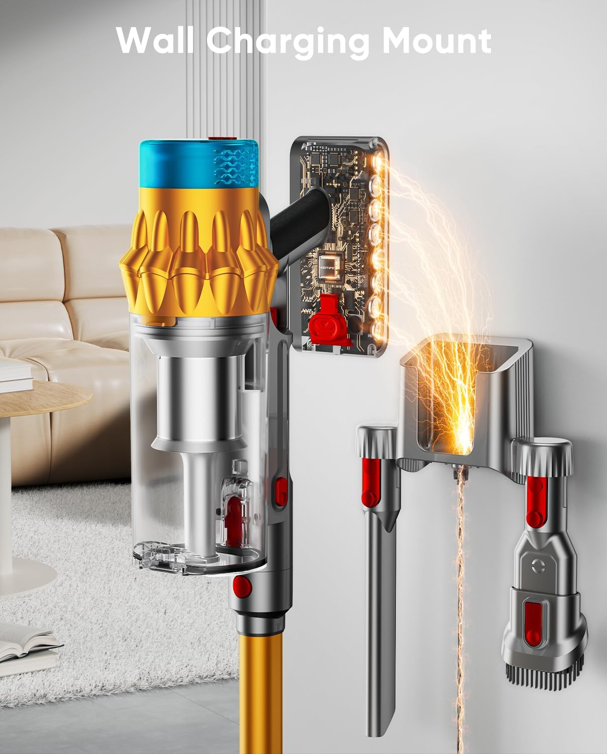 Cordless Vacuum Cleaner, 650W/55KPA/70 Mins Vacuum Cleaners for Home with Self-Standing, Anti-Tangle Brush, Smart Display and 1.8L Cup Cordless Stick Vacuum Cleaner for Pet Hair/Carpets woonhhop