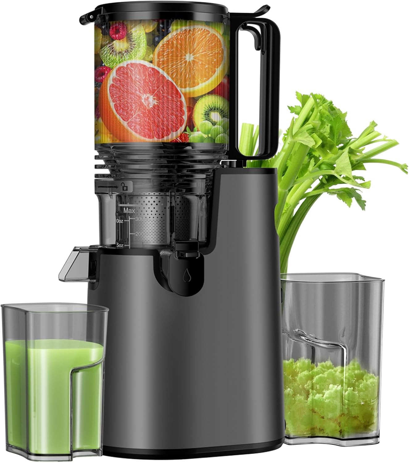 Cold Press Juicer Juicer Machines with 5.4" Wide Feed Chute Professional Slow Masticating Juicer wourant