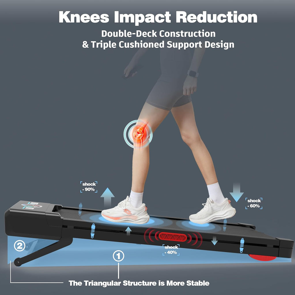 Walking Pad Treadmill with 12% 9-Level Auto Incline, 450 lbs Capacity RGB LED Screen, Bluetooth Speaker Under Desk Treadmill, Compact Treadmills for Home Hiking wourant