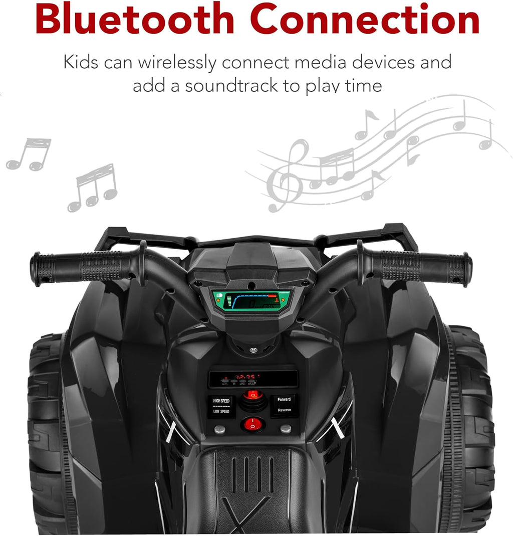Best Choice Products 12V Kids Ride-On Electric ATV, 4-Wheeler Quad Car Toy w/Bluetooth Audio, 2.4mph Max Speed, Treaded Tires, LED Headlights, Radio wourant