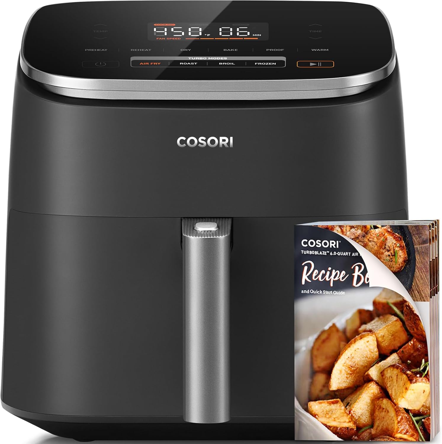 COSORI Air Fryer 9-in-1 Compact & Large 6-Qt Fast Turbo Modes Precise Heat for Even Results wourant