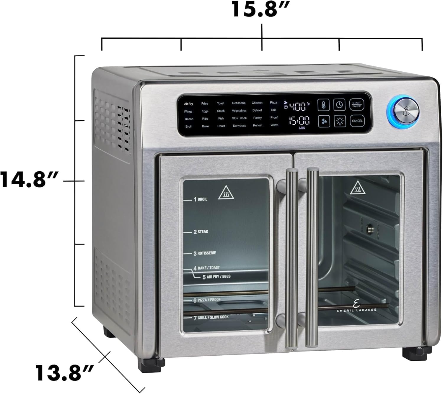 Emeril Lagasse Extra Large French Door Air Fryer Toaster Oven Combo, 24 Cooking Functions wourant