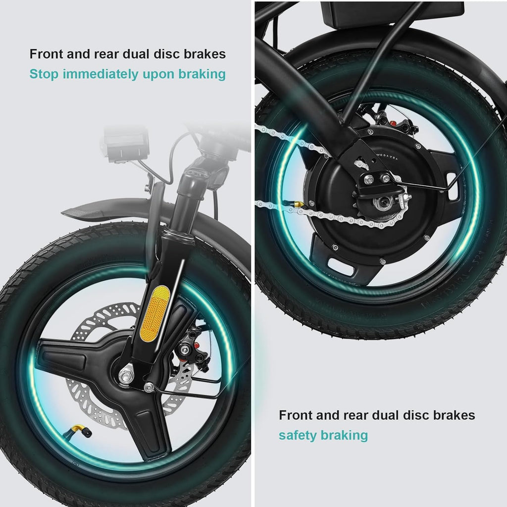 Electric Bike for Adults Teens Folding E-Bike Commuter City Foldable ebike Motor 48V 24MPH wourant