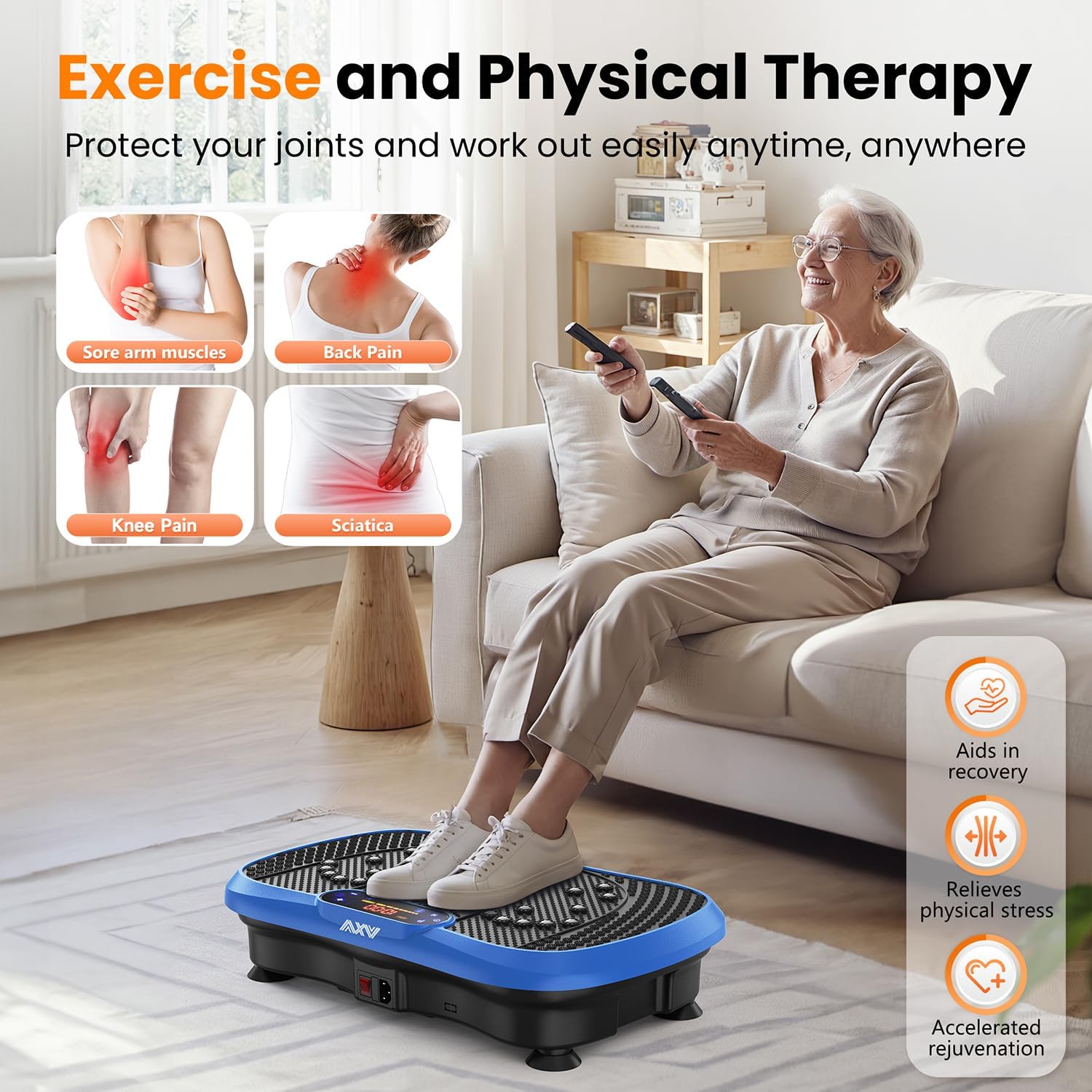 AXV Vibration Plate Fitness Platform Trainer Suitable for men and women to lose weight and burn fat at the gym wourant