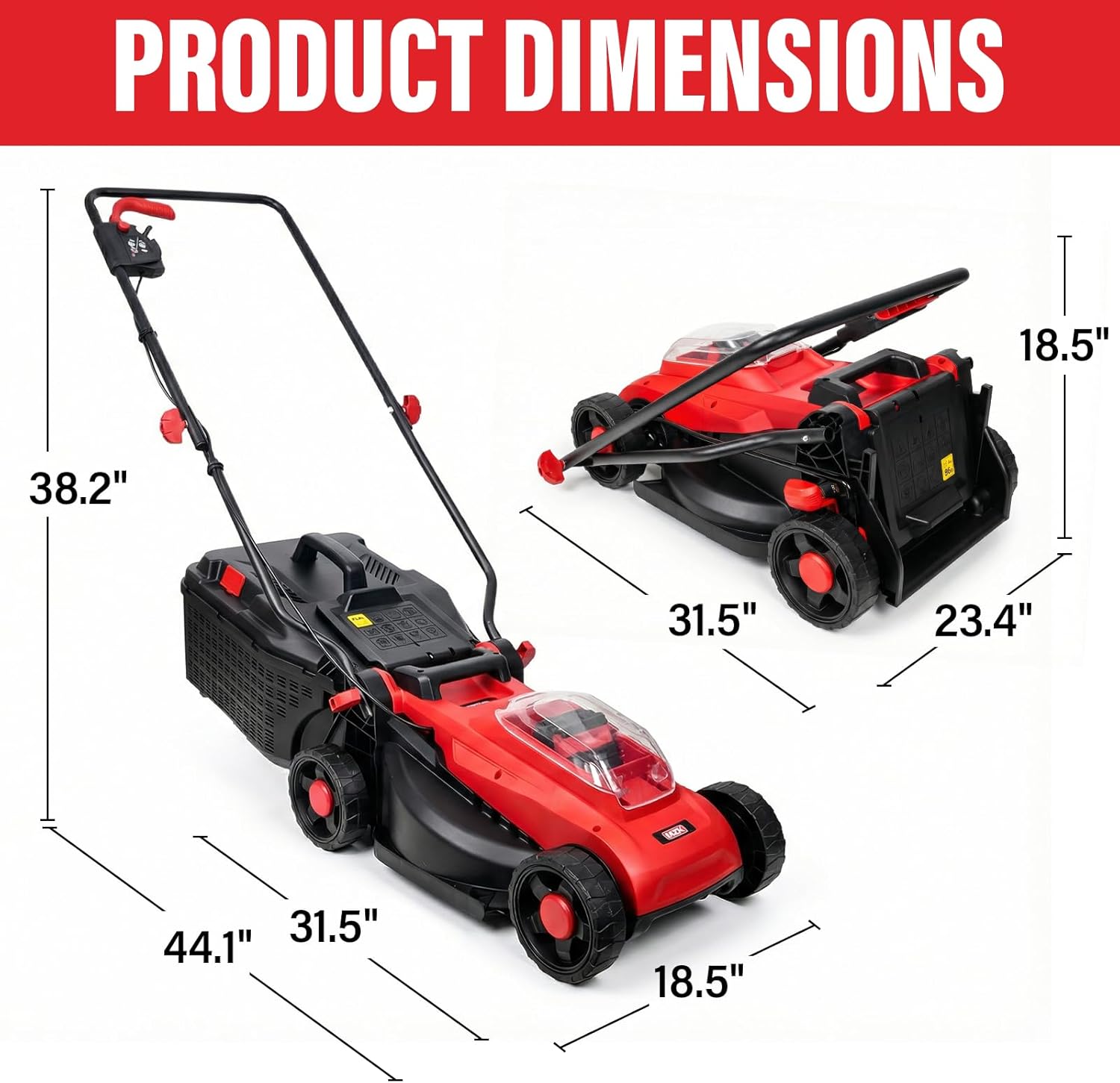 MZK 20V 13" Electric Lawn Mower, Brushless Cordless Lawn Mower with 4-Position Height wourant