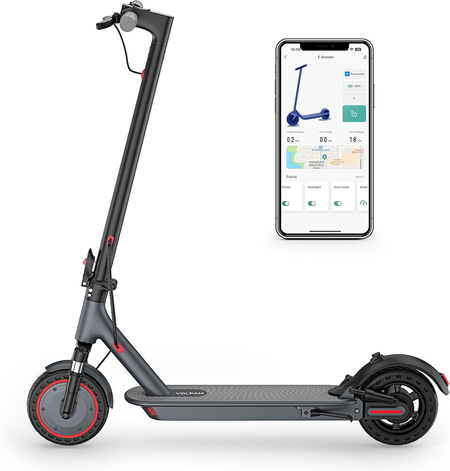 Electric Scooter, 350W/500W Powerful Motor, 8.5"/10" Solid Tires, 19/22Mph, 28/21/12 Miles Range,Dual Braking wourant