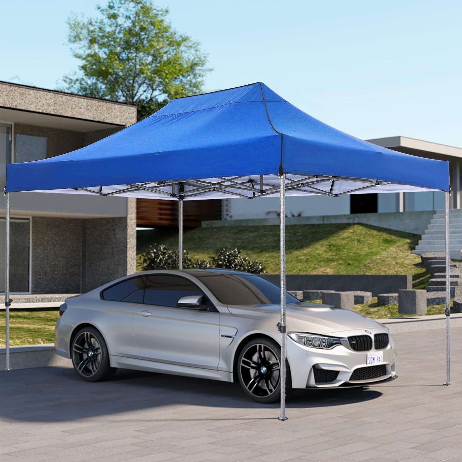 COBIZI 10x20 Heavy Duty Pop up Canopy Tent with 6 sidewalls Easy Up Commercial Outdoor Canopy Wedding Party Tents for Parties All Season Wind & Waterproof Gazebo with Roller Bag,Black(Frame Thickened) wourant