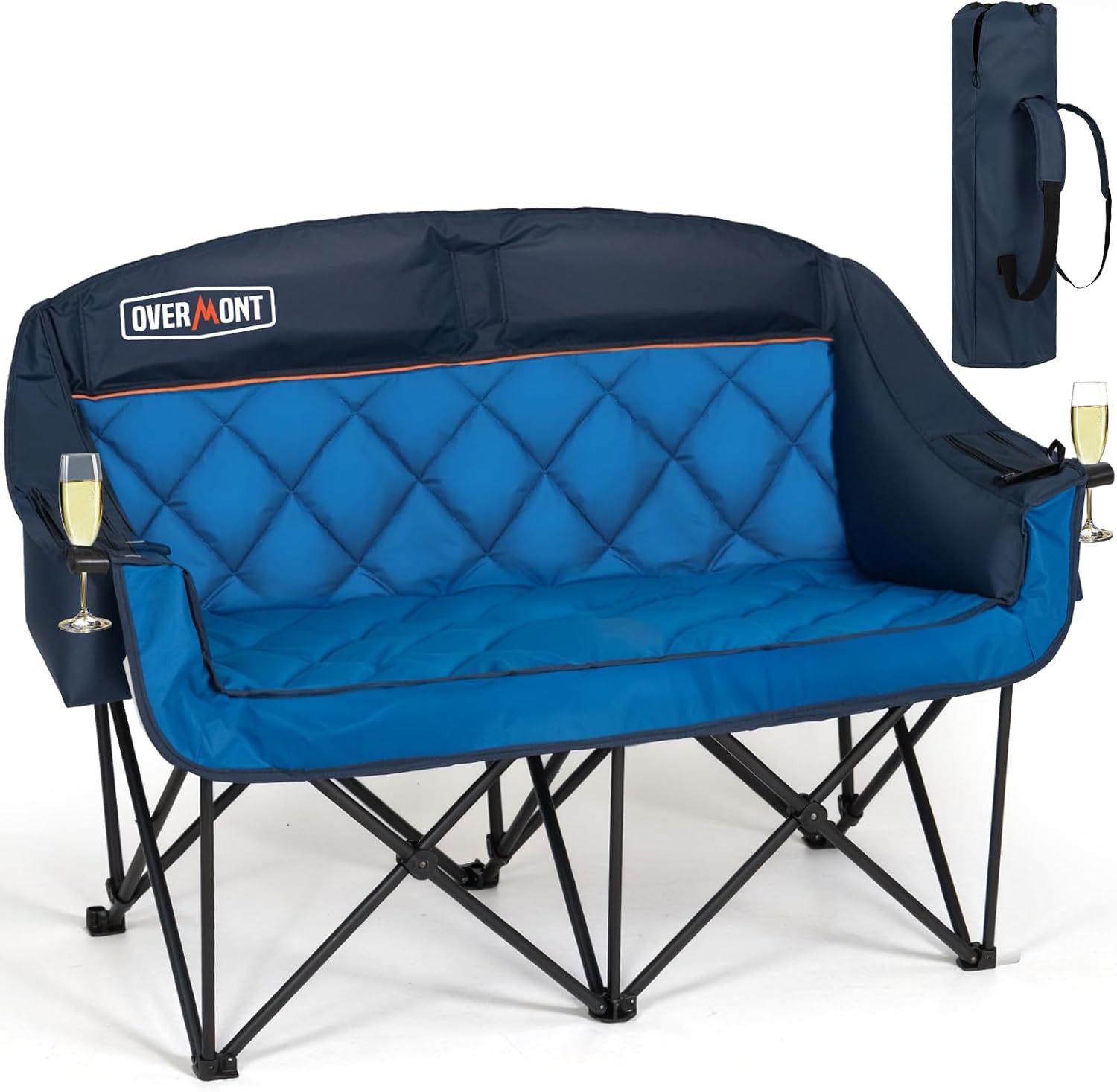 Extra Large Double Camping Chair - 2 Person Comfortable Sofa Chair Adult Loveseat - Heavy Duty Lawn Chair wourant