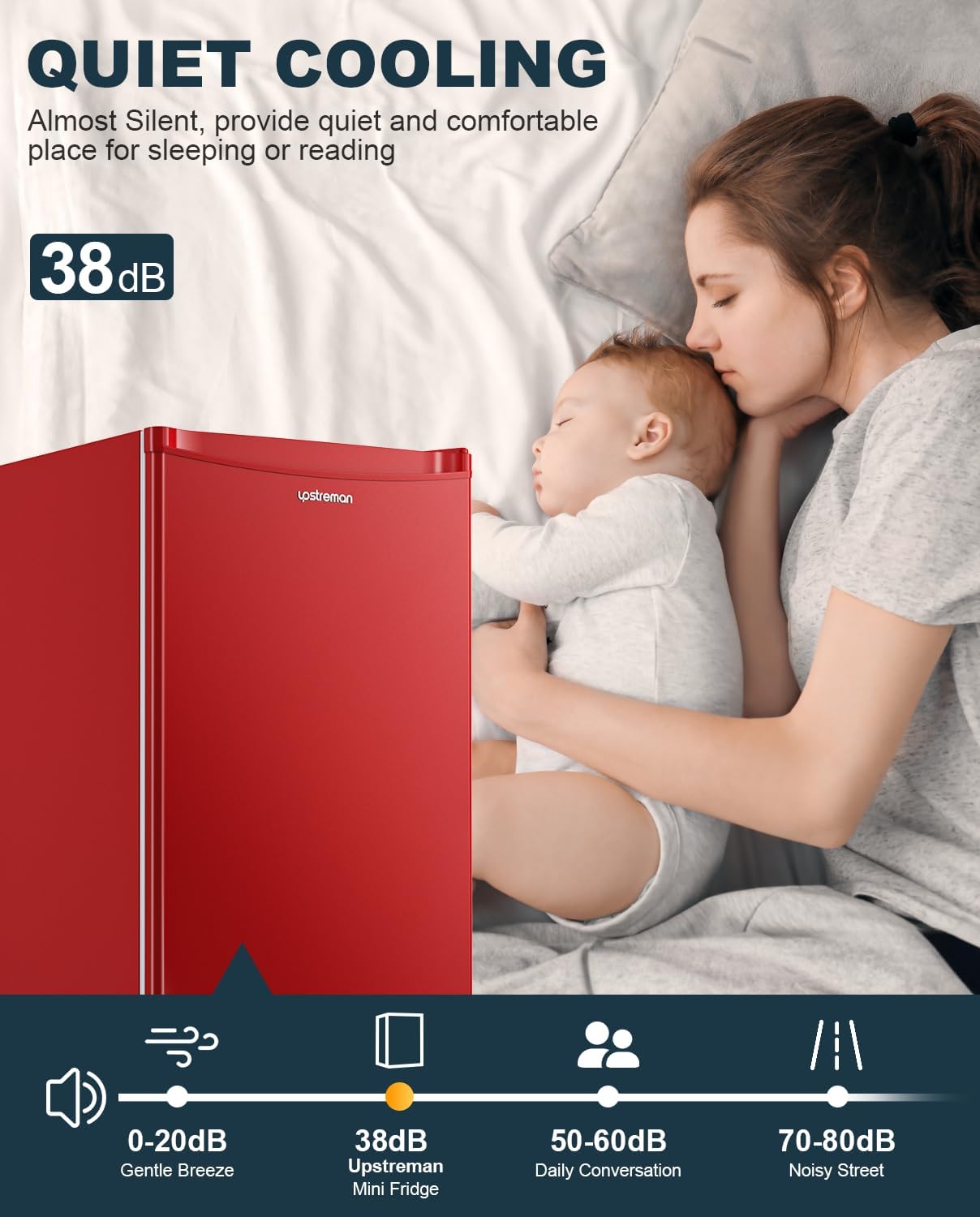 Upstreman 3.2 Cu.Ft Mini Fridge with Freezer, Single Door Mini Fridge, Dorm Fridge, Adjustable Thermostat, Mini Refrigerator for Bedroom, Office, Dorm, Black-BR321 wourant
