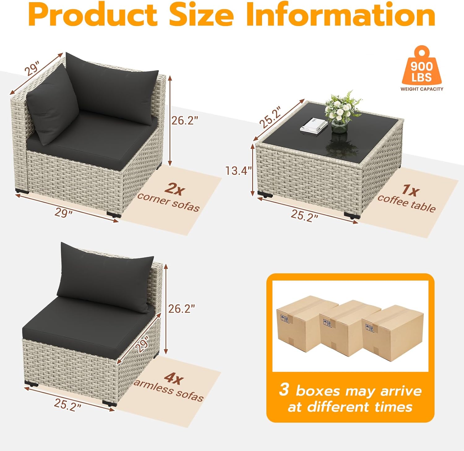 UDPATIO Outdoor Patio Furniture Set, 7-Piece PE Wicker Sectional Sofa with Tea Table, Outdoor Conversation Set for Patio, Garden, Backyard Green wourant