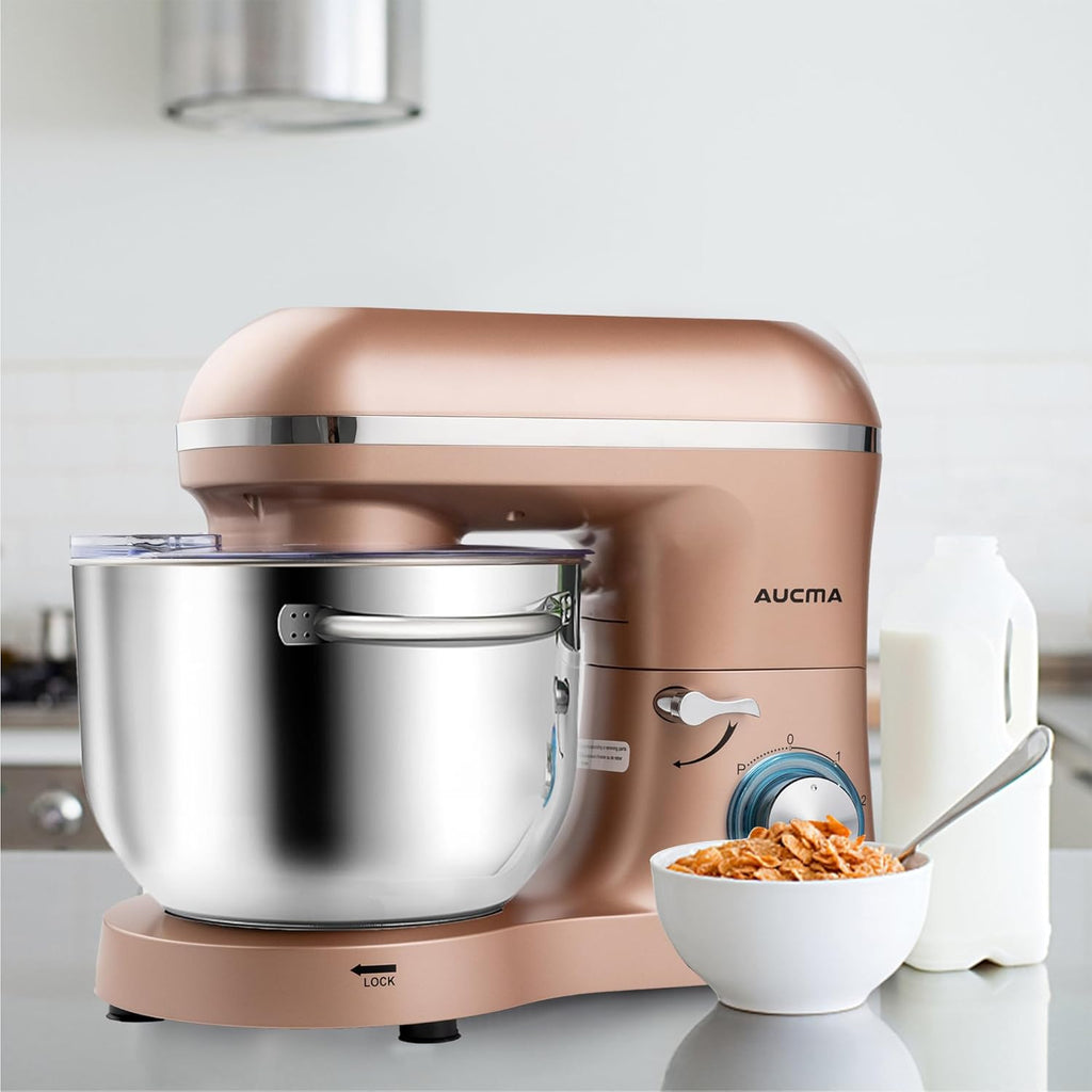 Aucma Stand Mixer,6.5-QT 660W 6-Speed Tilt-Head Food Mixer, Kitchen Electric Mixer with Dough Hook wourant