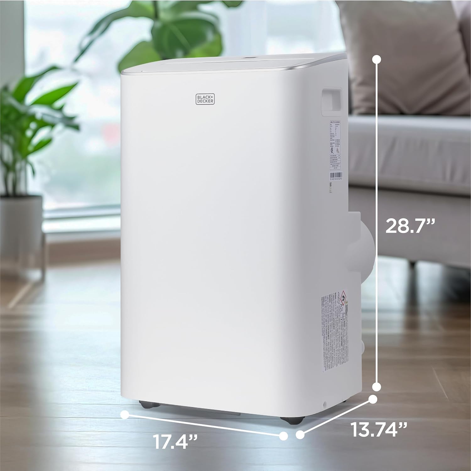 BLACK+DECKER Smart Portable Air Conditioner,12,000 BTU, for Rooms Up To 550 Sq. Ft., Portable AC with Inverter Compressor & Window Kit, BPACT08NM, White woonhhop