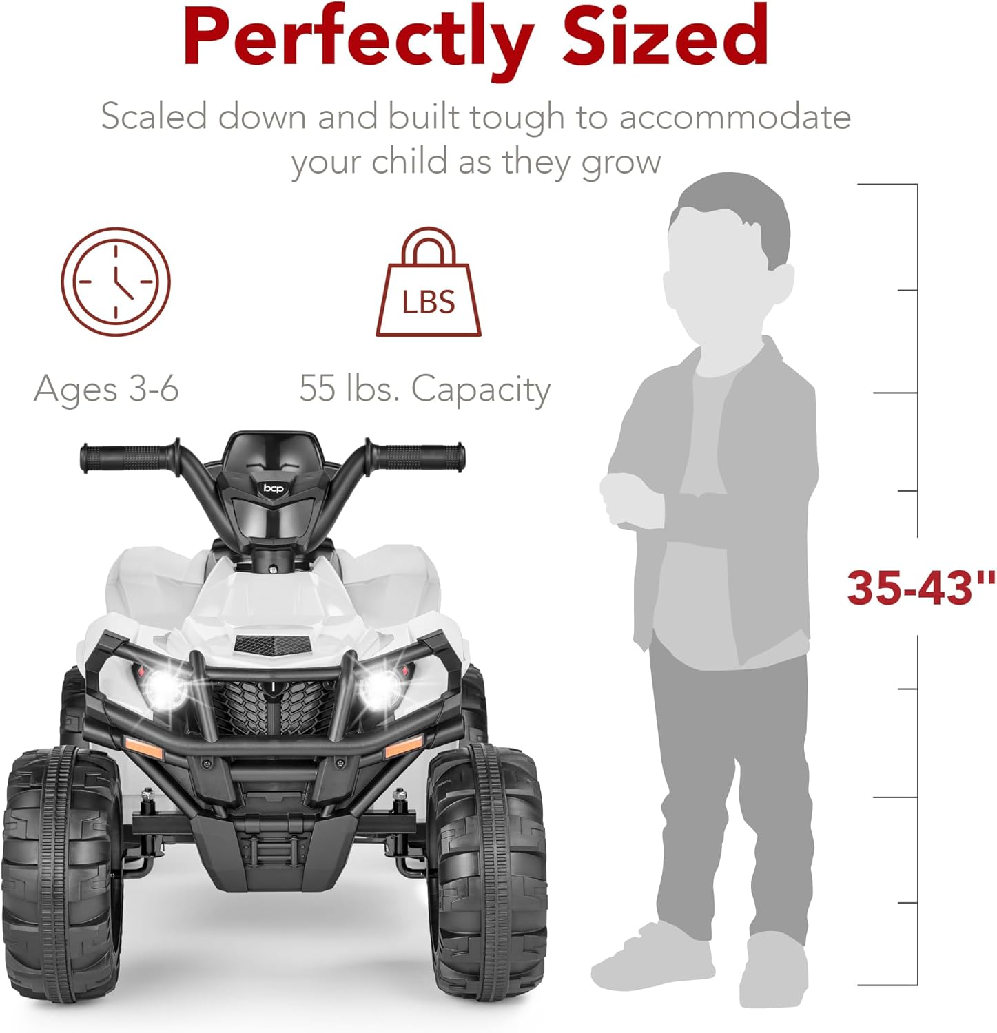 Best Choice Products 12V Kids Ride-On Electric ATV, 4-Wheeler Quad Car Toy w/Bluetooth Audio, 2.4mph Max Speed, Treaded Tires, LED Headlights, Radio wourant
