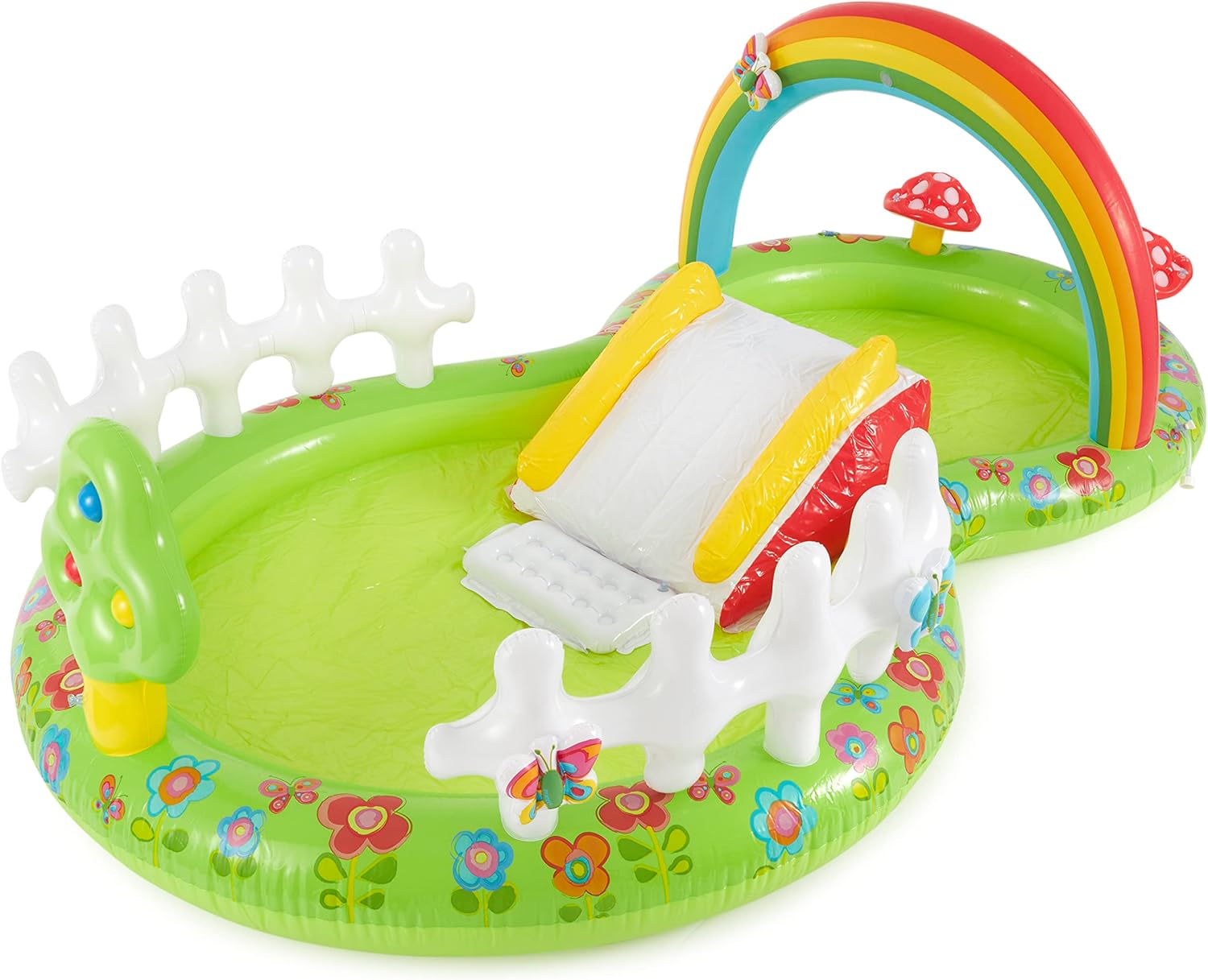 Intex 96" x 78" x 28" Inflatable Jungle Adventure Play Center Spray Kiddie Pool - Backyard Kids Water Slide, Outdoor Blow-Up Splash Pad for Toddlers wourant