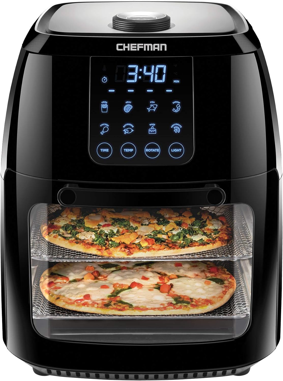 Chefman Compact 6.3-Quart Digital Air Fryer with Rotisserie, Dehydrator, and Convection Oven, 8 Touchscreen Presets wourant