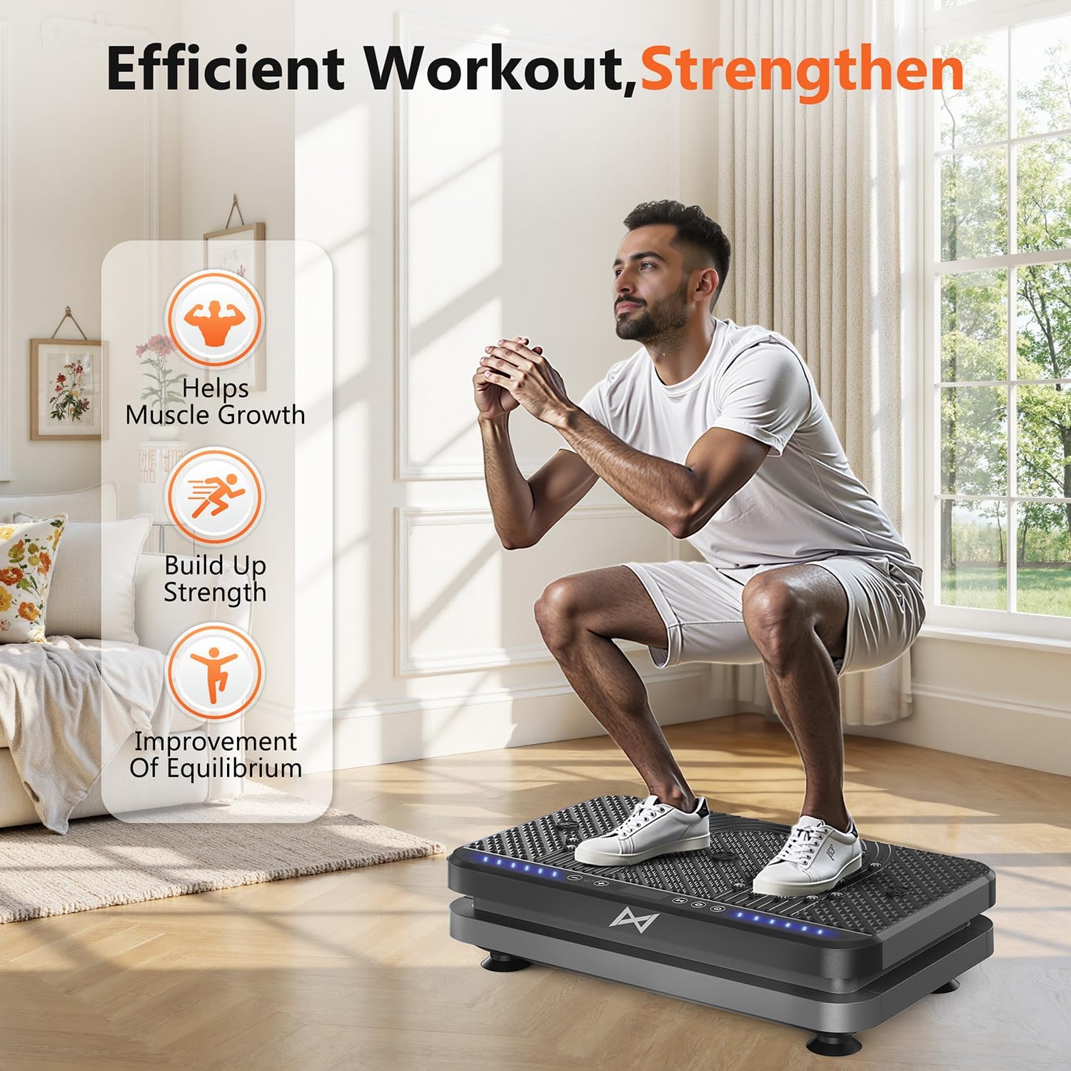 AXV Vibration Plate Fitness Platform Trainer Suitable for men and women to lose weight and burn fat at the gym wourant