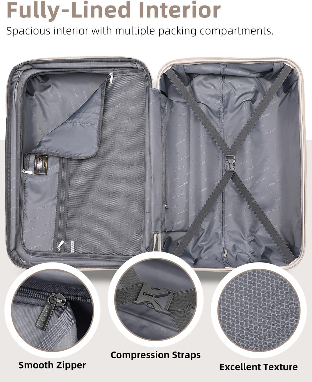 6-piece luggage set, expandable hardshell suitcase set with spinner wheels, lightweight rolling luggage set wourant
