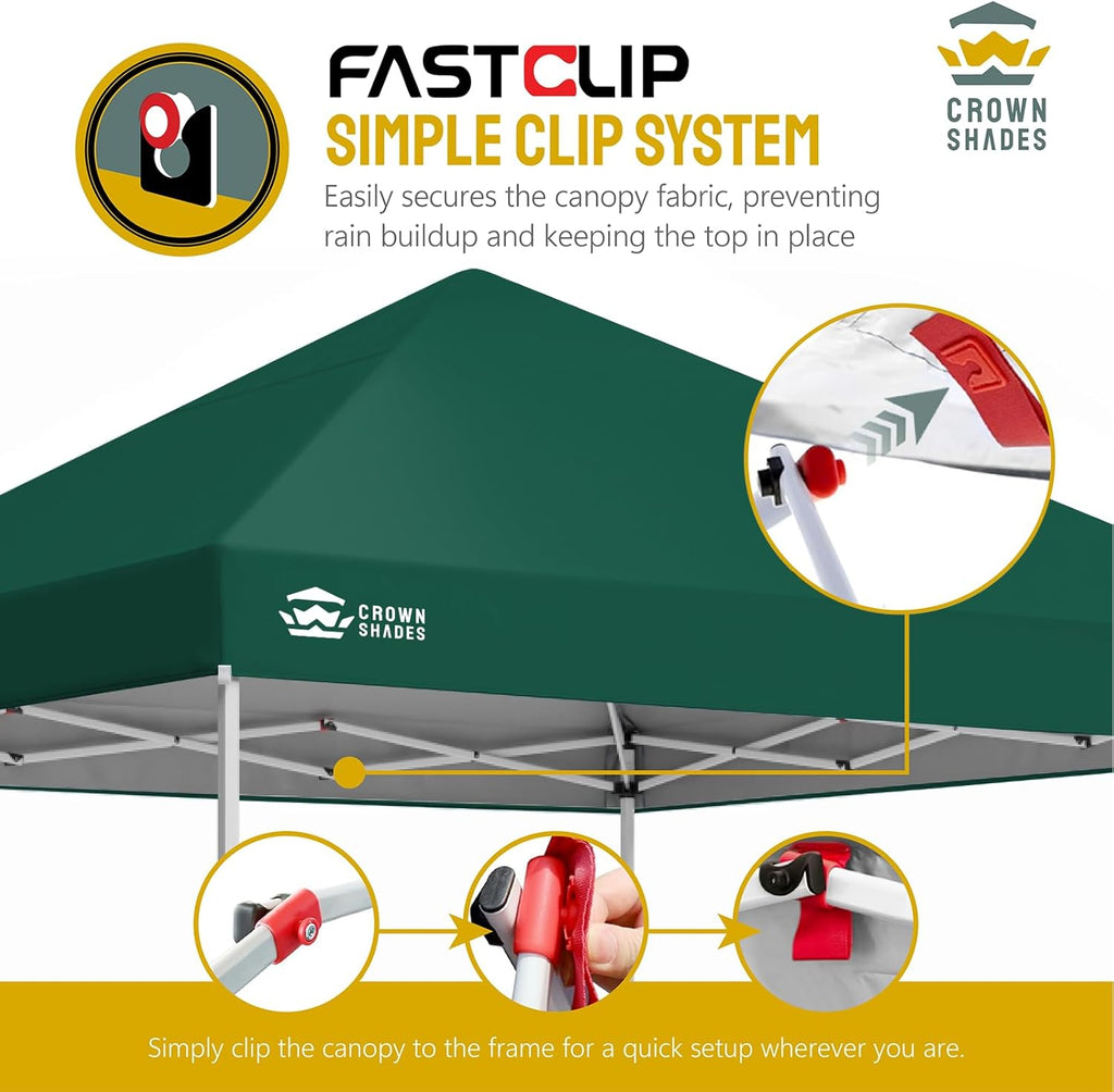 10x10 Pop-Up Awning - One-Click Installation Beach Tent - Outdoor Sunshade Silver Coated Top, 3 Heights and 4 Sand Pockets wourant