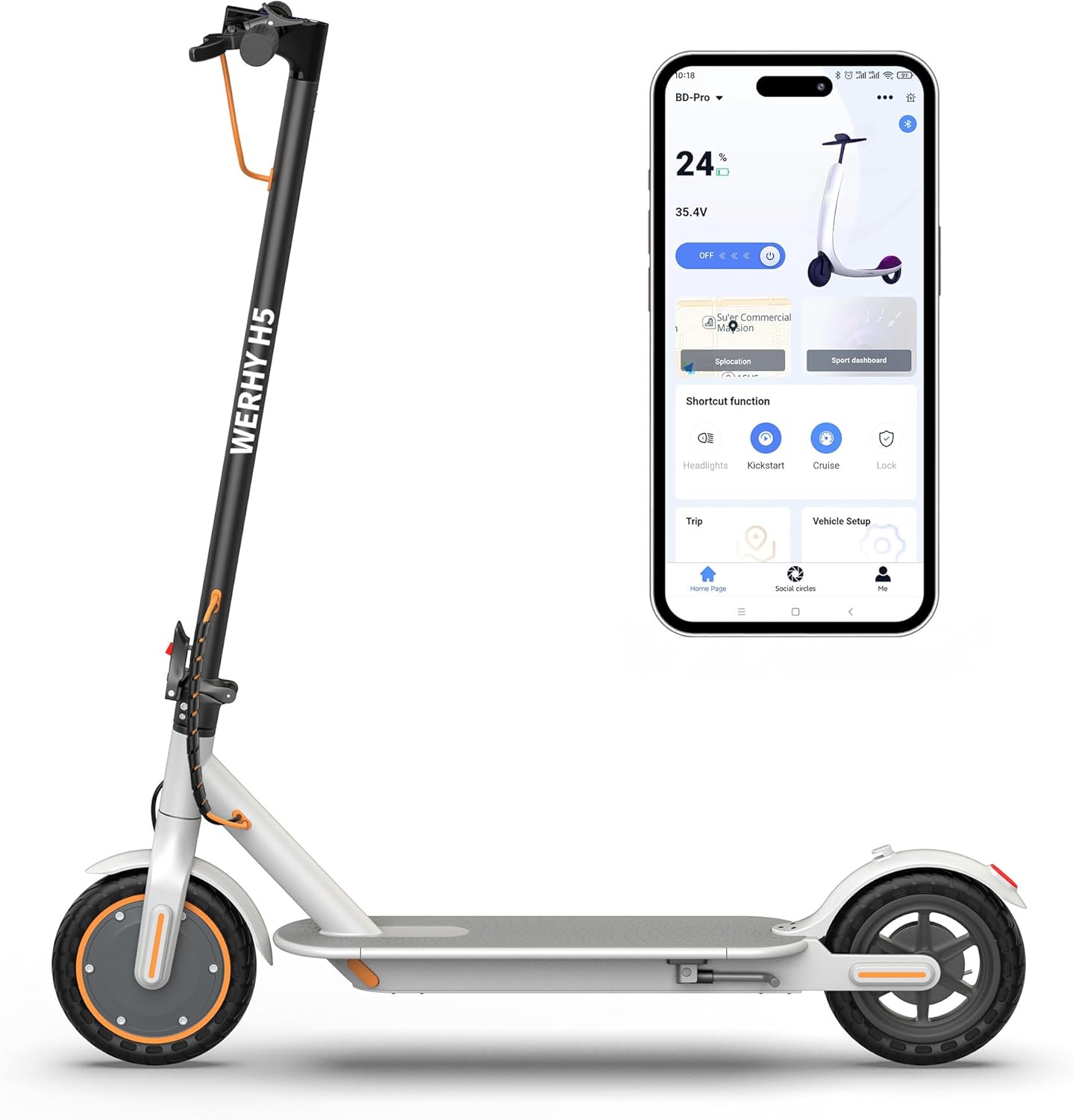 Electric Scooter, 350W/500W Motor, Top Speed 19/22 mph, Max 16/23/28Miles Ranges, Foldable E Scooter for Adults wourant