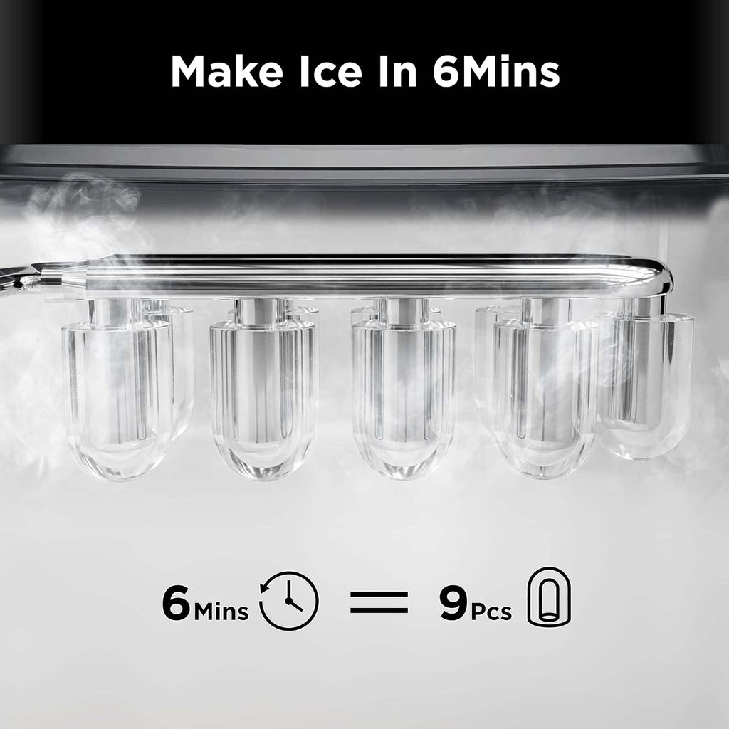 Nugget Ice Maker Countertop, Silonn Chewable Pellet Ice Machine with Self-Cleanin Function, 33lbs/24H Portable Ice Makers for Home Kitchen Officce, Black wourant